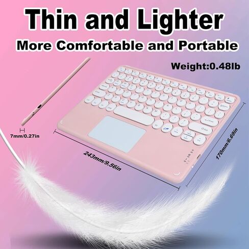 Wireless Bluetooth Keyboard with Multi-Touch Touchpad Ultrathin Small Portable Rechargeable,Mini Keyboard with Trackpad, Magnetic ,for iPad,iOS,Android,Windows,Mac,Tablet,Smartphone,Surface, Black in Saudi Arabia