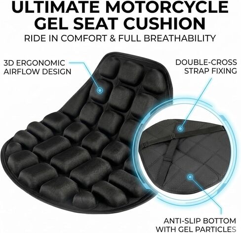 Motorcycle Seat Cushion for Honda XR150L 2023-2026, Breathable Shock Absorbing Non Slip Motorcycle Seat Pad with Ergonomic Groove Design, Comfort Seat Cover for Touring & Commuter Riders in Saudi Arabia