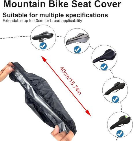 JoanofArc Bike Seat Cover Waterproof, Rain Cover with Drawstring for Mountain Bicycle, Rain Dustproof Cover, Suitable for Outdoor Riding, Easy on and Off with Drawstring Strap, 2 Packs in Saudi Arabia