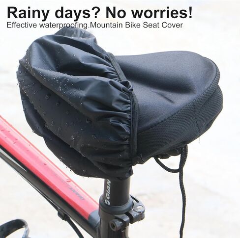JoanofArc Bike Seat Cover Waterproof, Rain Cover with Drawstring for Mountain Bicycle, Rain Dustproof Cover, Suitable for Outdoor Riding, Easy on and Off with Drawstring Strap, 2 Packs in Saudi Arabia