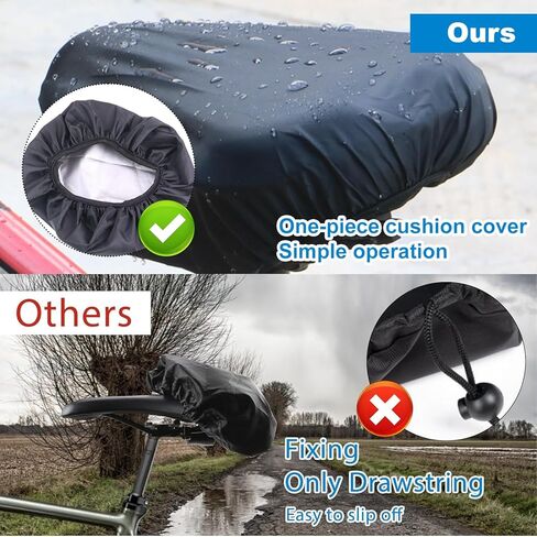 JoanofArc Bike Seat Cover Waterproof, Rain Cover with Drawstring for Mountain Bicycle, Rain Dustproof Cover, Suitable for Outdoor Riding, Easy on and Off with Drawstring Strap, 2 Packs in Saudi Arabia