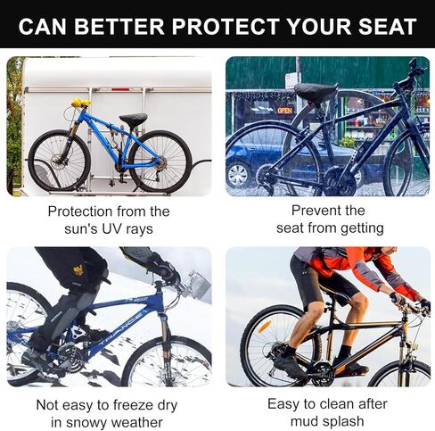 JoanofArc Bike Seat Cover Waterproof, Rain Cover with Drawstring for Mountain Bicycle, Rain Dustproof Cover, Suitable for Outdoor Riding, Easy on and Off with Drawstring Strap, 2 Packs in Saudi Arabia