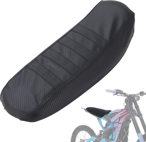 No-Staple Electric Dirt Bike Seat Cover - 1-Minute Stretch-On Elastic Fit for Surron Light Bee X/S, Waterproof Leather with Carbon Fiber Style, Red in Saudi Arabia