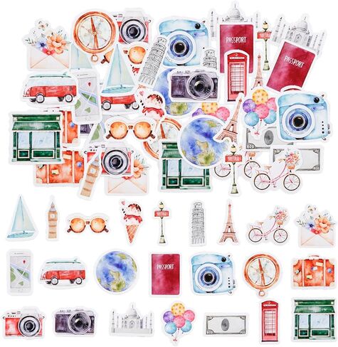 46 Pcs Bird Scrapbook Stickers Cute Cartoon Birds Decals Watercolor Bird Stickers for Water Bottles, Laptop, Notebook, Scrapbook, Luggage, Cell Phone, Skateboard, Helmet (Little Sparrow) in Saudi Arabia