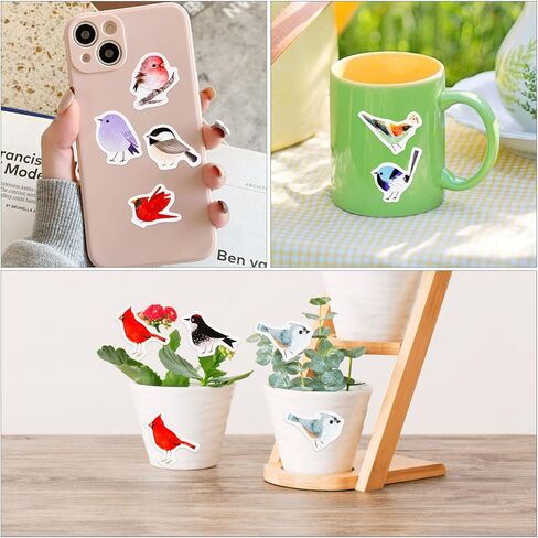 46 Pcs Bird Scrapbook Stickers Cute Cartoon Birds Decals Watercolor Bird Stickers for Water Bottles, Laptop, Notebook, Scrapbook, Luggage, Cell Phone, Skateboard, Helmet (Little Sparrow) in Saudi Arabia