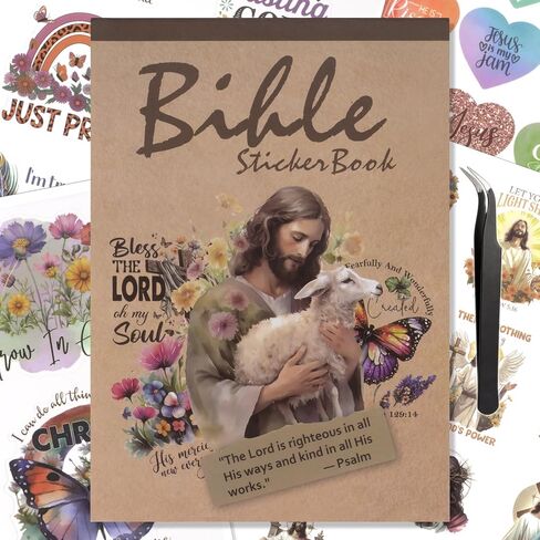 353 Pcs Christian Bible Verse Sticker Book, 28 Sheets Waterproof Vinyl Inspirational Religious Stickers for Water Bottles Laptop Notebook Journal Scrapbook Bible Workbook Planner，Christian Gifts in Saudi Arabia