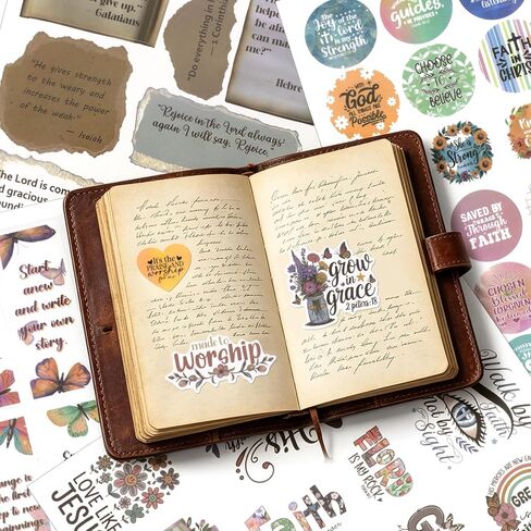 353 Pcs Christian Bible Verse Sticker Book, 28 Sheets Waterproof Vinyl Inspirational Religious Stickers for Water Bottles Laptop Notebook Journal Scrapbook Bible Workbook Planner，Christian Gifts in Saudi Arabia