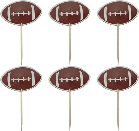 XGNG 3Pack 72PCS Rugby Cake Picks Sports Themed Cupcake Decorations For Decorating Birthday Desserts Appetisers and Fruit in Kuwait