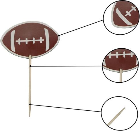 XGNG 3Pack 72PCS Rugby Cake Picks Sports Themed Cupcake Decorations For Decorating Birthday Desserts Appetisers and Fruit in Kuwait