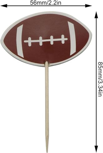 XGNG 3Pack 72PCS Rugby Cake Picks Sports Themed Cupcake Decorations For Decorating Birthday Desserts Appetisers and Fruit in Kuwait