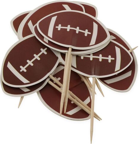 XGNG 3Pack 72PCS Rugby Cake Picks Sports Themed Cupcake Decorations For Decorating Birthday Desserts Appetisers and Fruit in Kuwait