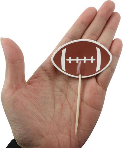 XGNG 3Pack 72PCS Rugby Cake Picks Sports Themed Cupcake Decorations For Decorating Birthday Desserts Appetisers and Fruit in Kuwait