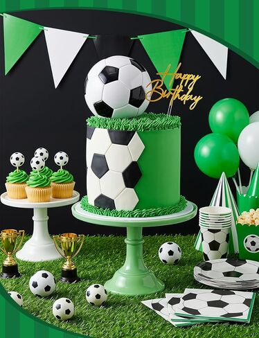 13 PCS Soccer Cake Topper Football Cake Decorations Set, Soccer Trophies Ball Cake Toppers for Boys Sports Theme Birthday Party Supplies, Mini Soccer Ball Cupcake Toppers in Saudi Arabia