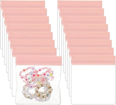 16 Pcs Jewelry Bags, Anti Tarnish Jewelry Organizers for Travel, Clear EVA Small Travel Jewelry Pouch for Packaging Gold Silver Rings Earrings Bracelet Necklace (4.6 x 4.3 Inch) in Kuwait