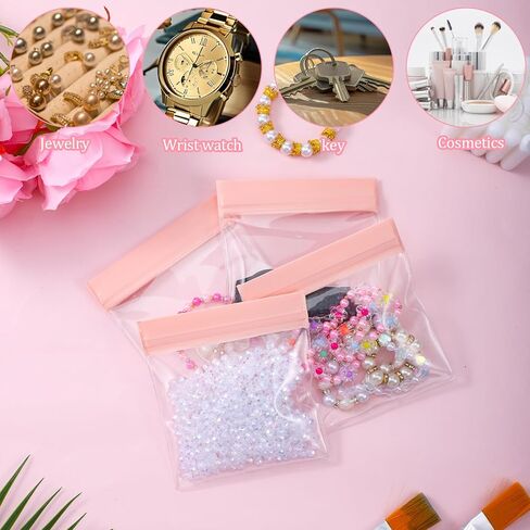 16 Pcs Jewelry Bags, Anti Tarnish Jewelry Organizers for Travel, Clear EVA Small Travel Jewelry Pouch for Packaging Gold Silver Rings Earrings Bracelet Necklace (4.6 x 4.3 Inch) in Kuwait
