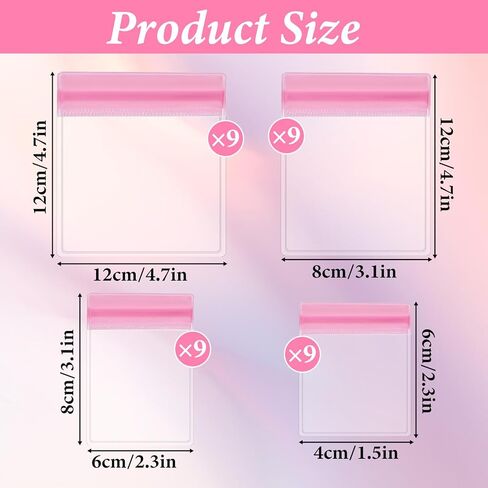 36 PCS Anti Tarnish Jewelry Bags, Jewelry Storage Bags, EVA Clear JewelryPouches for Gold Silver Ring Earring Necklace Bracelet Watch Key, Mix Sizes, Waterproof, Reusable in Kuwait