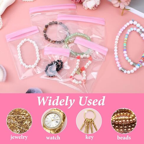 36 PCS Anti Tarnish Jewelry Bags, Jewelry Storage Bags, EVA Clear JewelryPouches for Gold Silver Ring Earring Necklace Bracelet Watch Key, Mix Sizes, Waterproof, Reusable in Kuwait