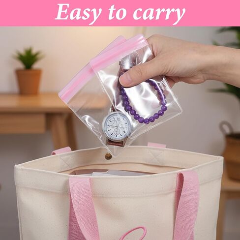 36 PCS Anti Tarnish Jewelry Bags, Jewelry Storage Bags, EVA Clear JewelryPouches for Gold Silver Ring Earring Necklace Bracelet Watch Key, Mix Sizes, Waterproof, Reusable in Kuwait