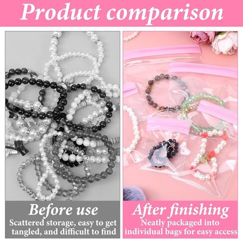 36 PCS Anti Tarnish Jewelry Bags, Jewelry Storage Bags, EVA Clear JewelryPouches for Gold Silver Ring Earring Necklace Bracelet Watch Key, Mix Sizes, Waterproof, Reusable in Kuwait