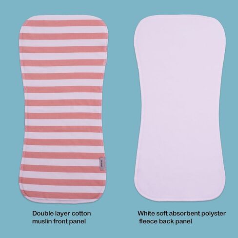 Maiwa 5 Pack Burp Cloths Baby Boy & Girl Soft Absorbent Burping Cloths for Babies, Newborn Spit Up Rags, Infant Towels, Unisex, Large 18.5" x 8.6" (Rainbow) in Saudi Arabia