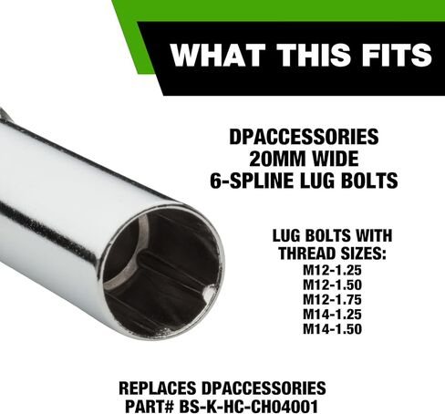 محول مقبس أدوات 6-Spline من DPAccessories لمسامير العروة (17 مم و19 مم سداسية) - عبوة من 5 قطع - DST20-1719C/005 in Kuwait