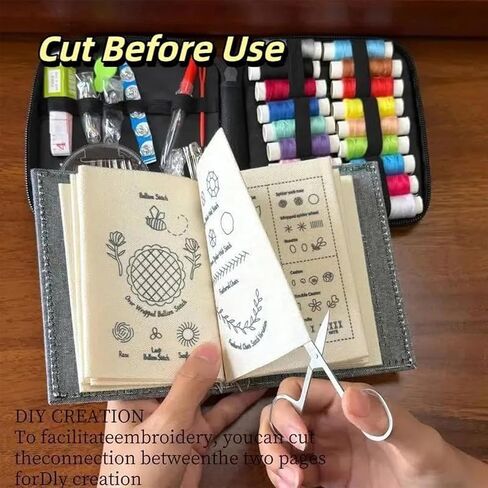 New Big Eye Steel Needles Set, Sewing Kit Storage Box DIY Embroidery Crafting Kit Tool, Upgrade Needle Thread Hand Steel Sewing Needles Kit Fix Anything Anytime Portable (Black) in Kuwait