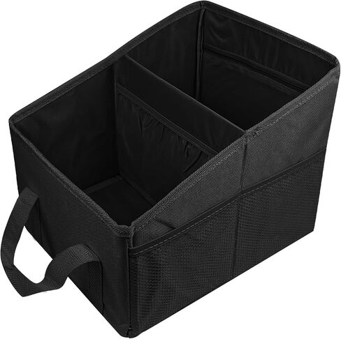 Hovom Car Organizer, Automotive Passenger Seat Organizer, Car Caddy with Multiple Compartments & Pockets, Collapsible Small Vehicle Storage Organizers for Front and Back Seat, Trunk, Floor (Black) in Kuwait