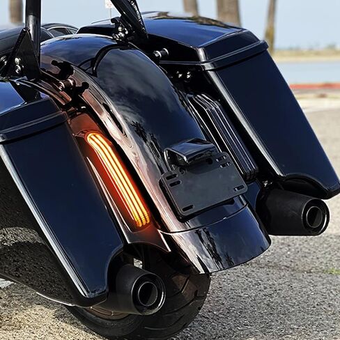 Rear Fender Fascia Extension with LED Turn Signals Running Brake Lights Kit Fit for Harley Touring Road King Road Glide Street Glide Electra Glide Ultra Limited 2009-2013 (Smoke Lens) in Saudi Arabia