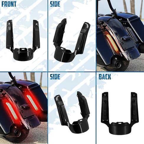 Rear Fender Fascia Extension with LED Turn Signals Running Brake Lights Kit Fit for Harley Touring Road King Road Glide Street Glide Electra Glide Ultra Limited 2009-2013 (Smoke Lens) in Saudi Arabia