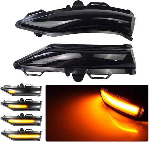 مرآة جانبية LED ضوء إشارة الانعطاف لسيارة Ford Fiesta ST Line MK8 LHD مرآة الرؤية الخلفية الوامضة الديناميكية المتسلسلة LED مؤشر إشارة الانعطاف 2018 2019 (أصفر) in Kuwait