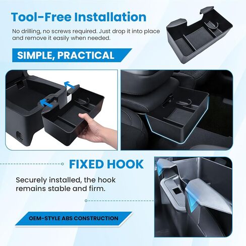 EDBETOS Center Console Hanging Organizer Box for 2019-2026 Chevy Silverado/GMC Sierra 1500, 2020-2026 Silverado/Sierra 2500HD 3500HD Accessories, Jump Seat Storage Tray (Split-Bench Folding Seat Only) in Kuwait