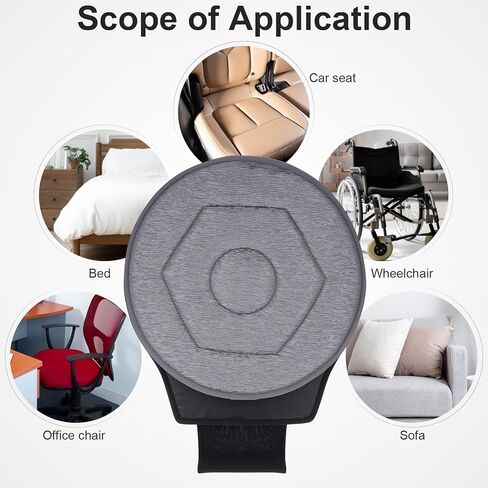 YARNOW 360 Degree Swivel Seat Cushion for Car, Dark Gray Rotating Chair Pad, Non-Slip Auto Revolving Base for Elderly and Pregnant Women, Home Office Mobility Assist in Kuwait