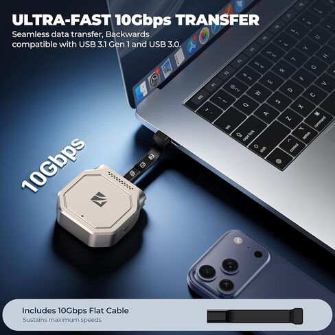 رابط Freewell Pro SSD - يدعم M.2 2230 NVMe حتى 8 تيرابايت، و10 جيجابت في الثانية USB-C، والتبريد النشط، ومنفذ الصوت، وشحن PD بقدرة 100 واط لجهاز iPhone 15 Pro وما فوق، وSamsung S25 Ultra، وتسجيل ProRes خارجي. in Saudi Arabia