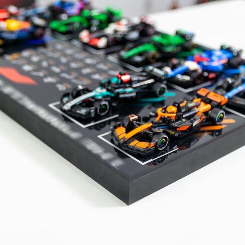 Display Wallboard with RGB LED Lights Compatible with Lego Speed Champions F1 66802 10-in-1 Collector's Pack, 20 Color&22 Lighting Modes, Wall Mount Collectible F1 Model Car Kit in Saudi Arabia