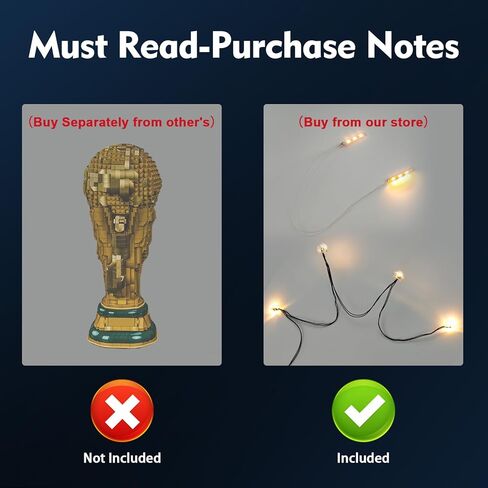 مصباح LED BrickBling متوافق مع الكأس الرسمية لكأس العالم FIFA 43020 من Lego - لا يوجد نموذج متضمن (إضاءة الإصدار الكلاسيكي) in Kuwait