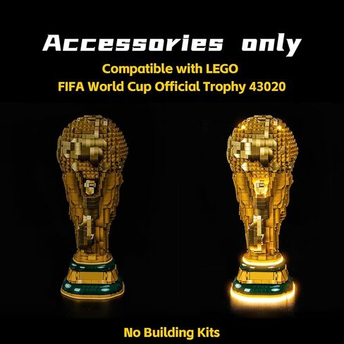 مصباح LED BrickBling متوافق مع الكأس الرسمية لكأس العالم FIFA 43020 من Lego - لا يوجد نموذج متضمن (إضاءة الإصدار الكلاسيكي) in Kuwait