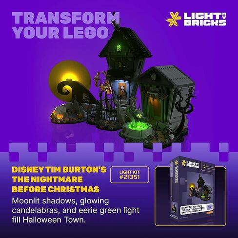 Light My Bricks LED Light Kit for LEGO Ideas Tim Burton’s The Nightmare Before Christmas 21351 – Custom Display Lighting to Illuminate and Enhance the LEGO 21351 Model (Model Not Included) in Saudi Arabia