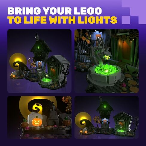 Light My Bricks LED Light Kit for LEGO Ideas Tim Burton’s The Nightmare Before Christmas 21351 – Custom Display Lighting to Illuminate and Enhance the LEGO 21351 Model (Model Not Included) in Saudi Arabia