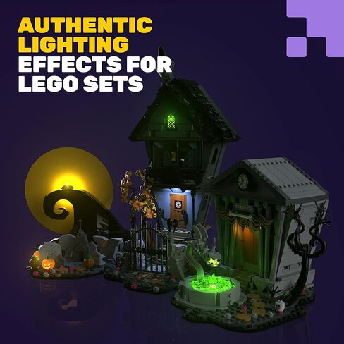 Light My Bricks LED Light Kit for LEGO Ideas Tim Burton’s The Nightmare Before Christmas 21351 – Custom Display Lighting to Illuminate and Enhance the LEGO 21351 Model (Model Not Included) in Saudi Arabia