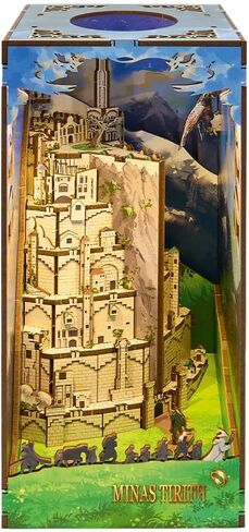 مجموعة Revell Book Nook Kit The Lord of the Rings - Minas Tirith DIY Miniature Kit 9 "Booknook 3D لغز خشبي مع ضوء LED ديكور رف الكتب هدية للبالغين والنساء والرجال in Kuwait