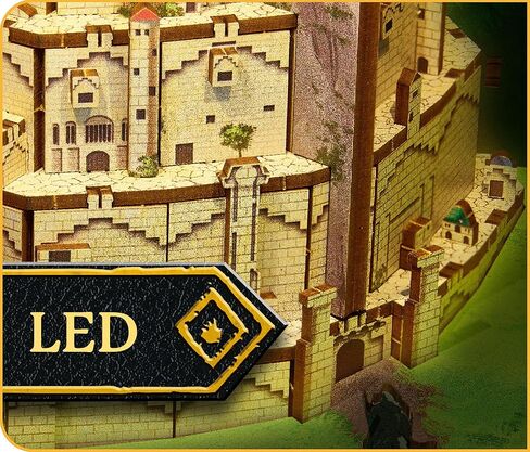 مجموعة Revell Book Nook Kit The Lord of the Rings - Minas Tirith DIY Miniature Kit 9 "Booknook 3D لغز خشبي مع ضوء LED ديكور رف الكتب هدية للبالغين والنساء والرجال in Kuwait