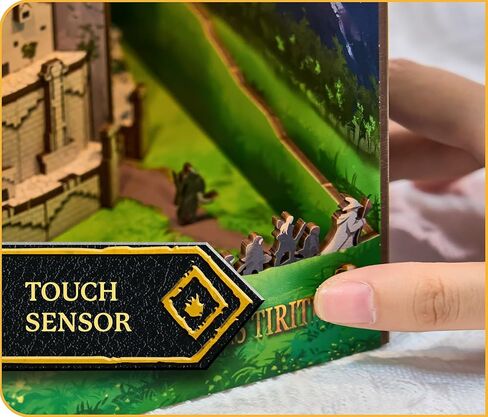 مجموعة Revell Book Nook Kit The Lord of the Rings - Minas Tirith DIY Miniature Kit 9 "Booknook 3D لغز خشبي مع ضوء LED ديكور رف الكتب هدية للبالغين والنساء والرجال in Kuwait