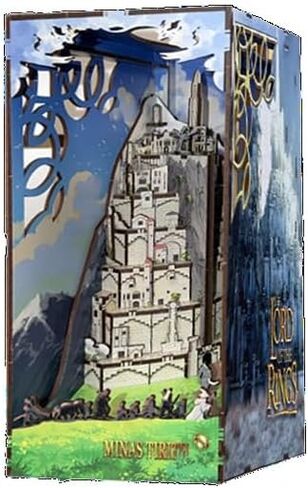 مجموعة Revell Book Nook Kit The Lord of the Rings - Minas Tirith DIY Miniature Kit 9 "Booknook 3D لغز خشبي مع ضوء LED ديكور رف الكتب هدية للبالغين والنساء والرجال in Kuwait