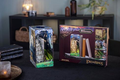 مجموعة Revell Book Nook Kit The Lord of the Rings - Minas Tirith DIY Miniature Kit 9 "Booknook 3D لغز خشبي مع ضوء LED ديكور رف الكتب هدية للبالغين والنساء والرجال in Kuwait