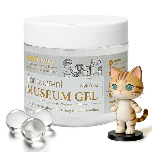 1.8oz Transparent Museum Gel, Clear Reusable Exhibit Fixing Putty – No Residue Adhesive for Artifacts, Prevents Vibration & Falling, Suitable for Metal, Ceramic, Glass, Plastic Display in Saudi Arabia