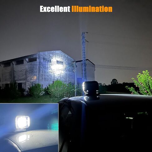LuxBang Remote LED Search Lights for Trucks, Auto-Reset 360 Rotating Marine Spotlight for Boat, 6 Strong Magnets Built-in Go Spot Light for Truck (12V-24V White) in Saudi Arabia