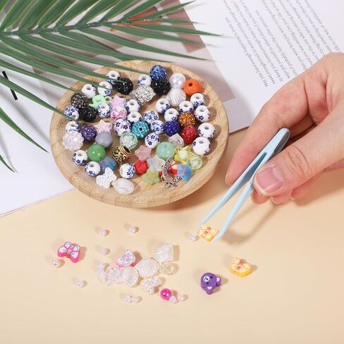 Exclaith 15PCS Plastic Tweezers for Crafts, Multipurpose Tip Tweezer Multi-Colors Plastic Fuse Beads Forceps for Handmade DIY Crafts Stickers Tweezer Beading Projects Jewelry Making Tools in Kuwait