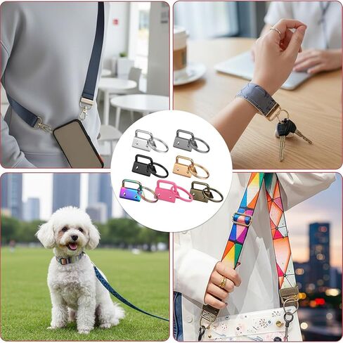 71 PCS Keyfob Hardware Set, 1 Inch Key Chain Hardware with Key Fob Pliers Rustproof DIY Keychain Kit for Making Keychains, Lanyards and Wristbands-7 Colors in Kuwait