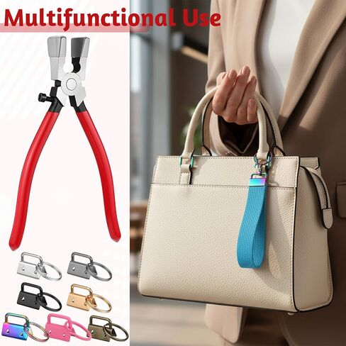 71 PCS Keyfob Hardware Set, 1 Inch Key Chain Hardware with Key Fob Pliers Rustproof DIY Keychain Kit for Making Keychains, Lanyards and Wristbands-7 Colors in Kuwait