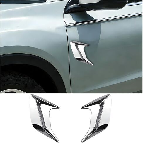 2PCS Car Hood Side Air Vent Trim Cover, Self-Adhesive Scratch-Proof Bonnet Air Vent Engine Hood Scoop Kit, Automotive Exterior Airflow Side Shark Gill Spoiler, Universal for Vehicles (Black) in Kuwait